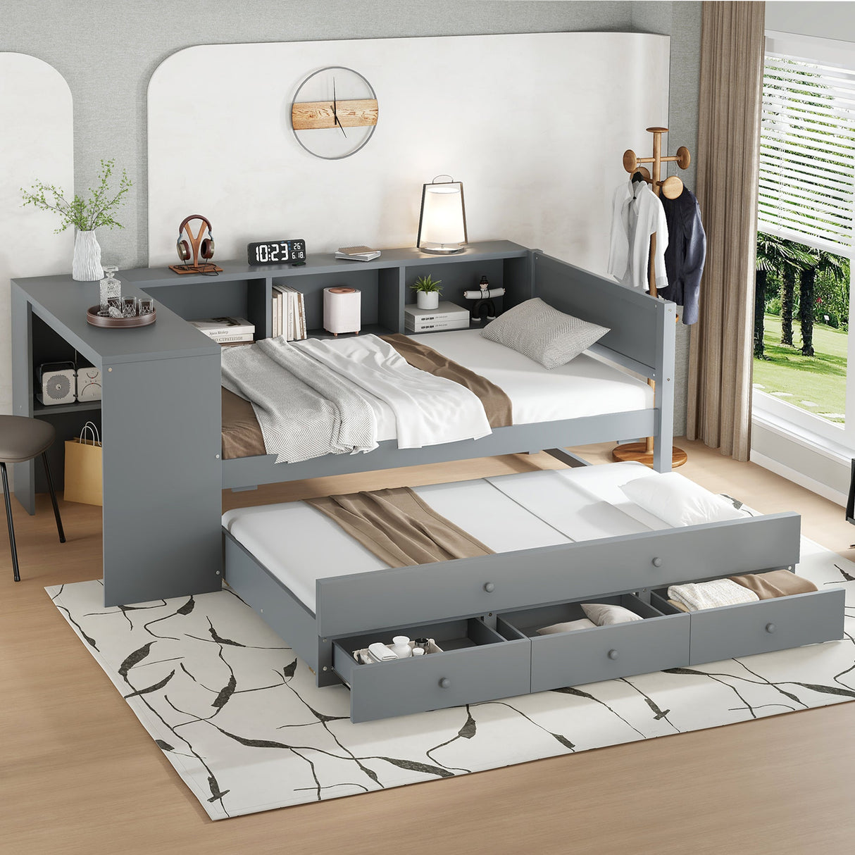 Twin Size Daybed with Trundle and Storage