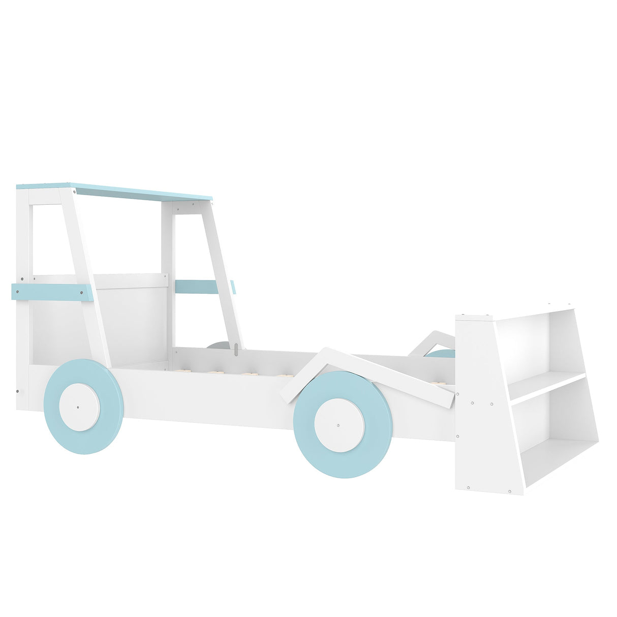 Twin Size Car Bed with Storage Shelves