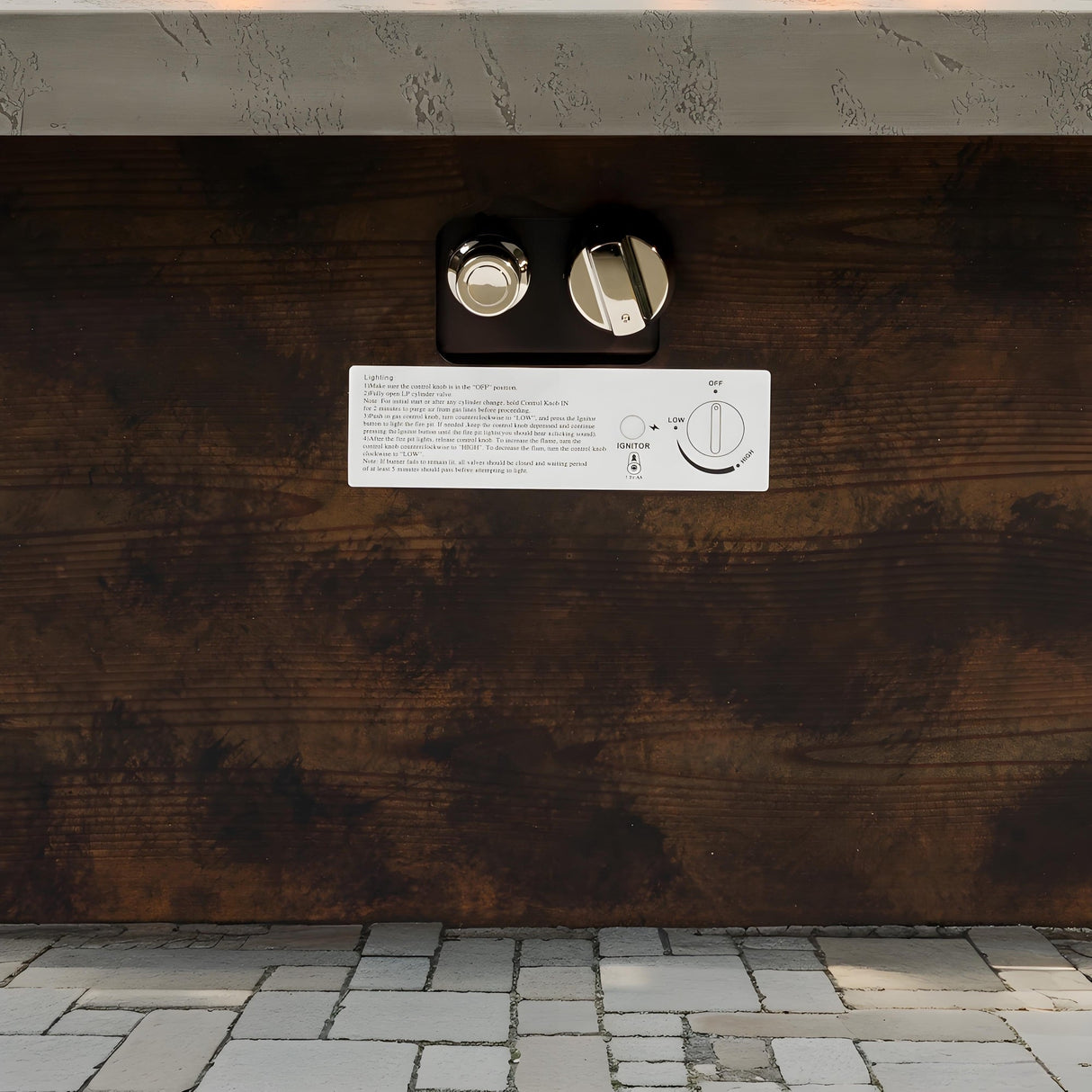 42 Inch Gas Fire Pit Table with Cement Texture Finish