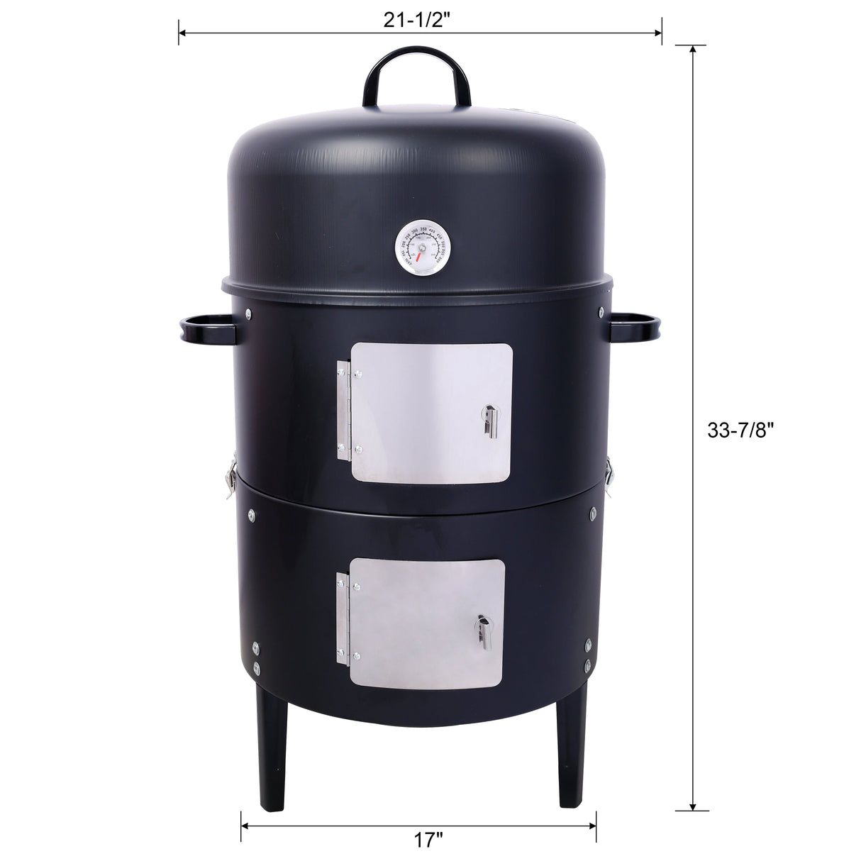 17 Inch Steel Charcoal Smoker Heavy Duty Round BBQ Grill