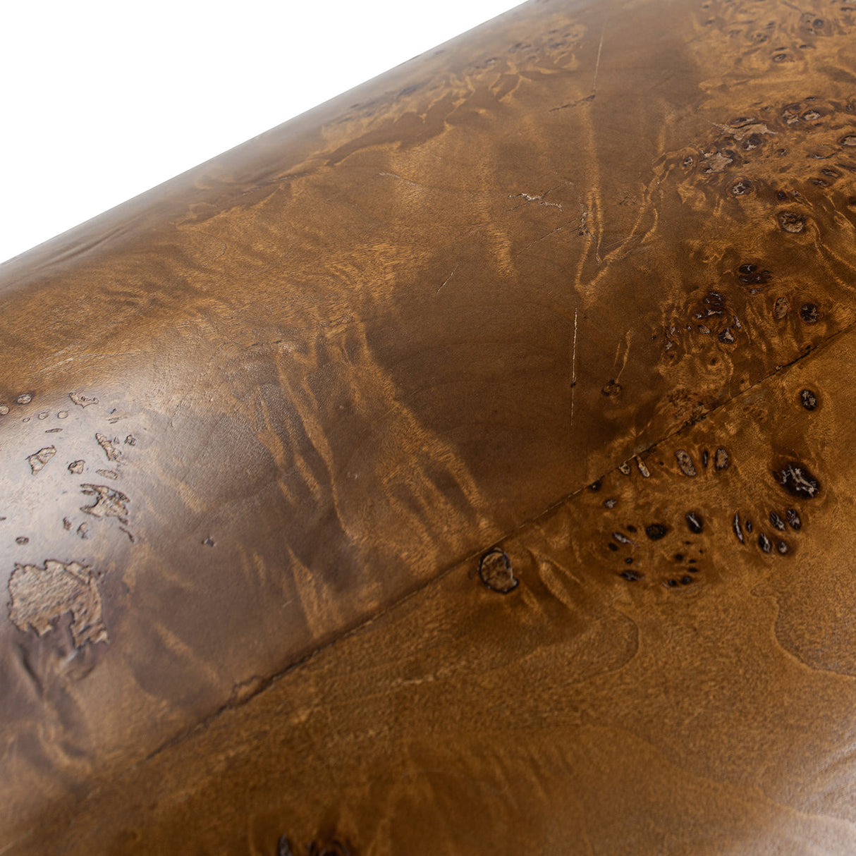Nebula 20' Accent Oval Pillar Side Table, Medium Brown Walnut Burl Wood