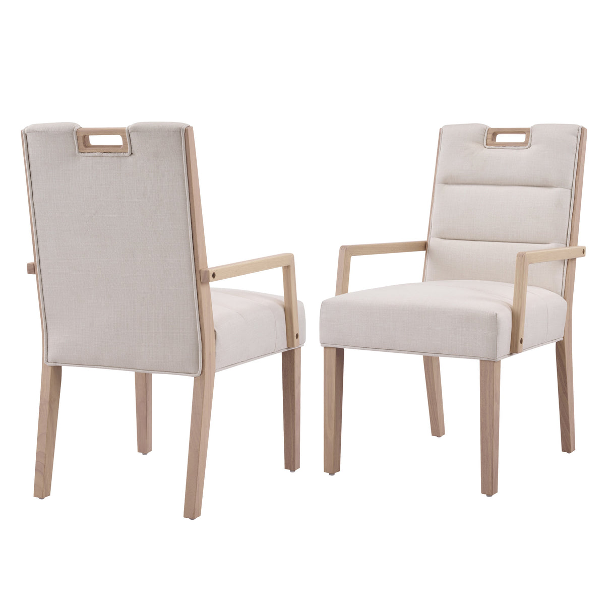 Upholstered Dining Chairs with Armrests