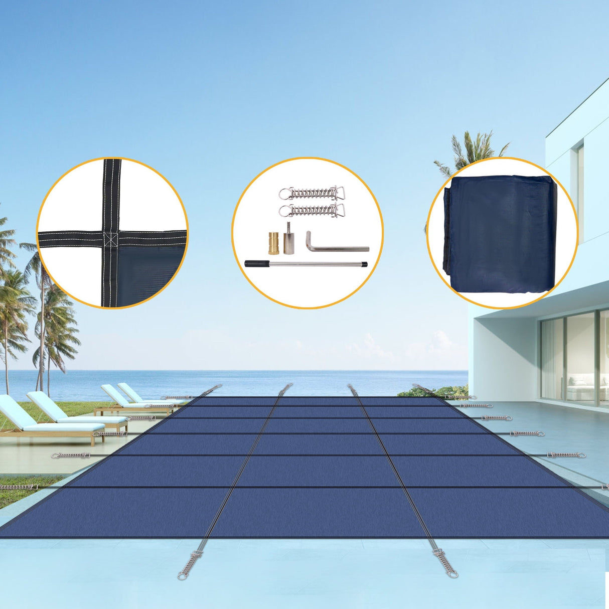 16 x 32 Ft Rectangle Inground Pool Safety Cover