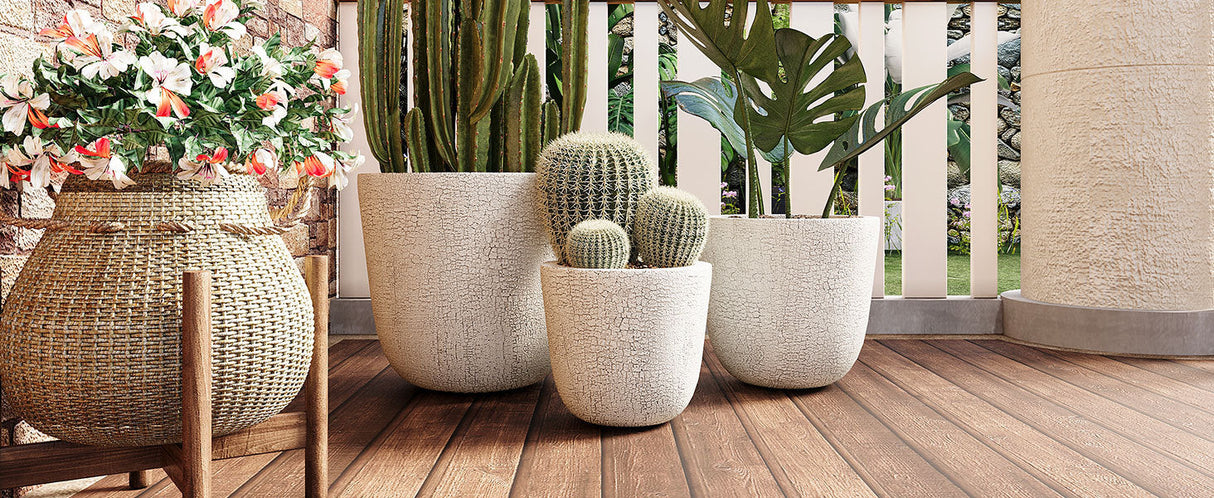 U_STYLE Lightweight MGO Planter Set of 3