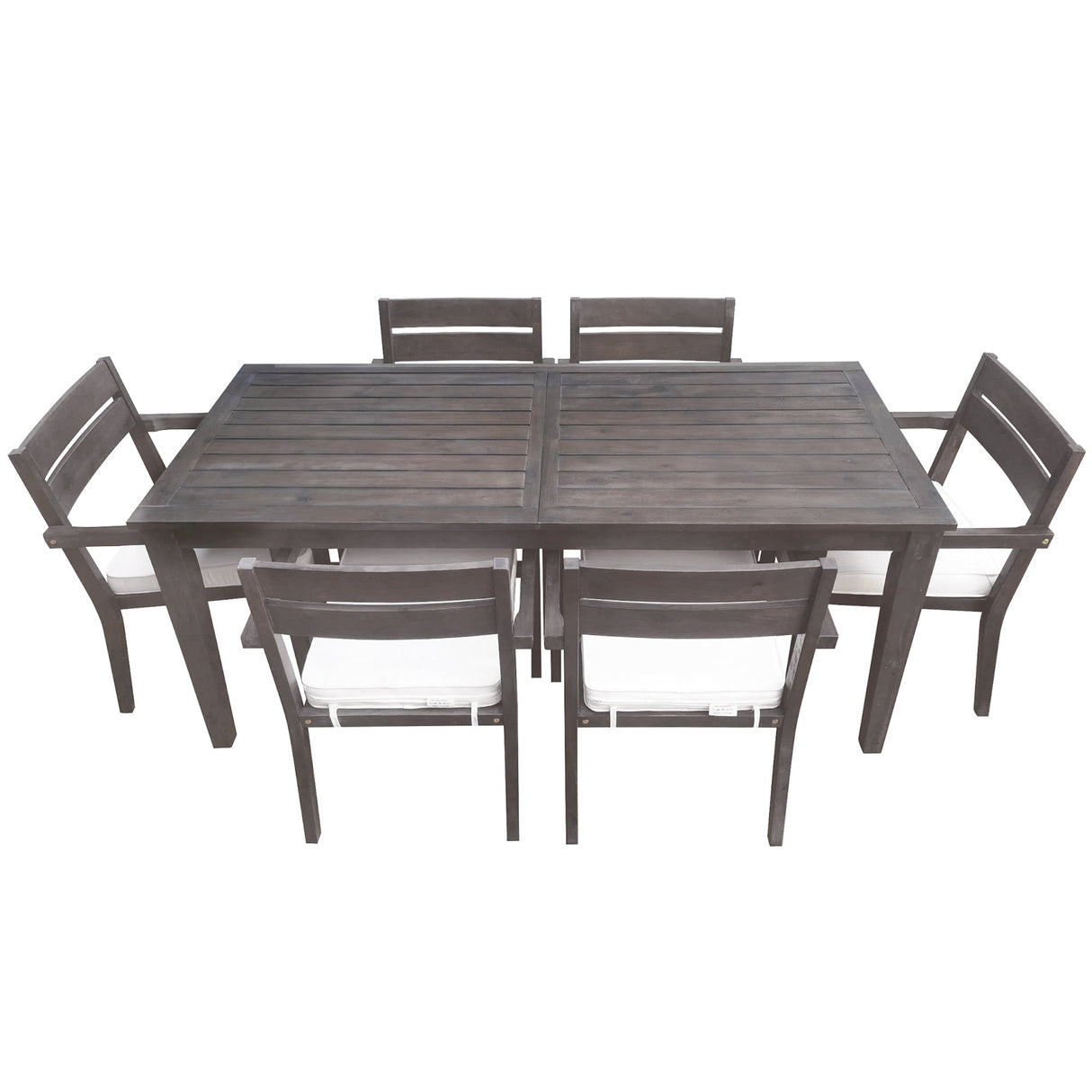 7 Pieces Acacia Wood Outdoor Dining Set with Cushions