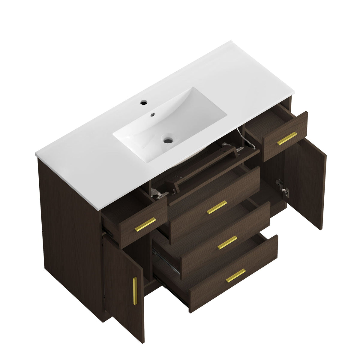 Bathroom Vanity With Abundant Storage 2 Soft Close Doors And 6 Drawers