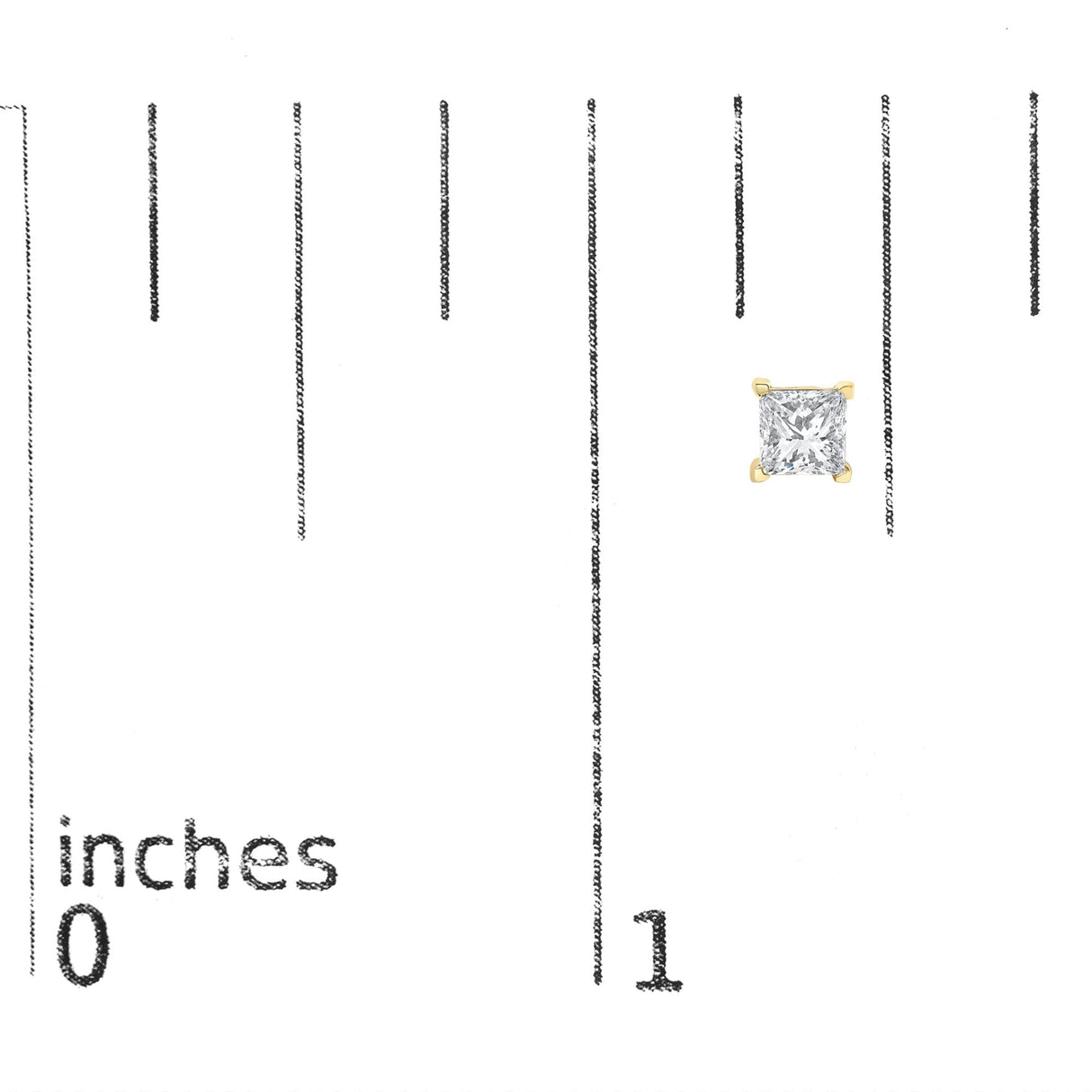 IGI Certified 14k Yellow Gold 1/2 cttw 4-Prong Set Princess-Cut Solitaire Diamond Push Back Stud Earrings (M-N Color, SI2-I1 Clarity)
