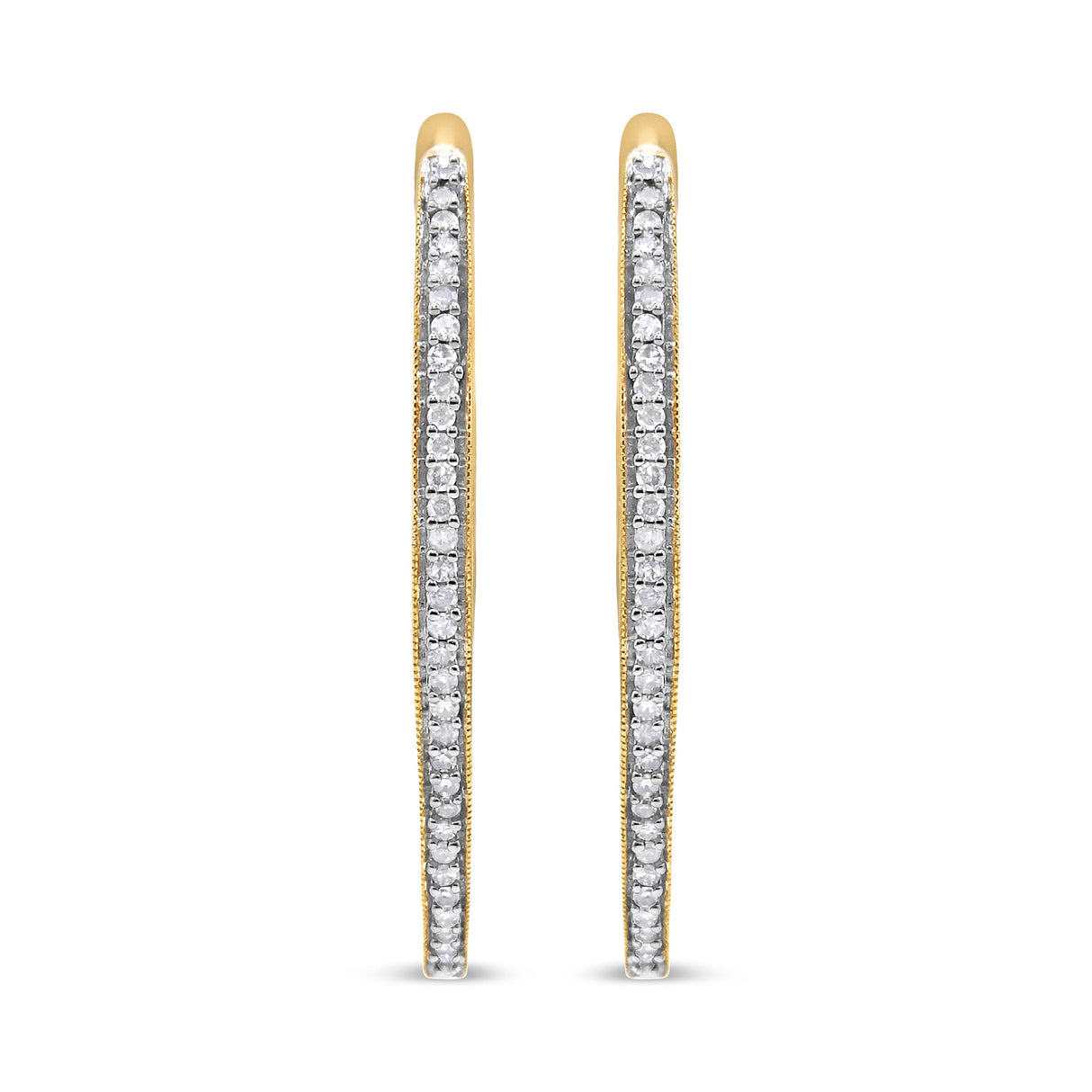 10k Yellow Gold Round Cut Diamond Earrings (1 cttw, I-J Color, I2-I3 Clarity)