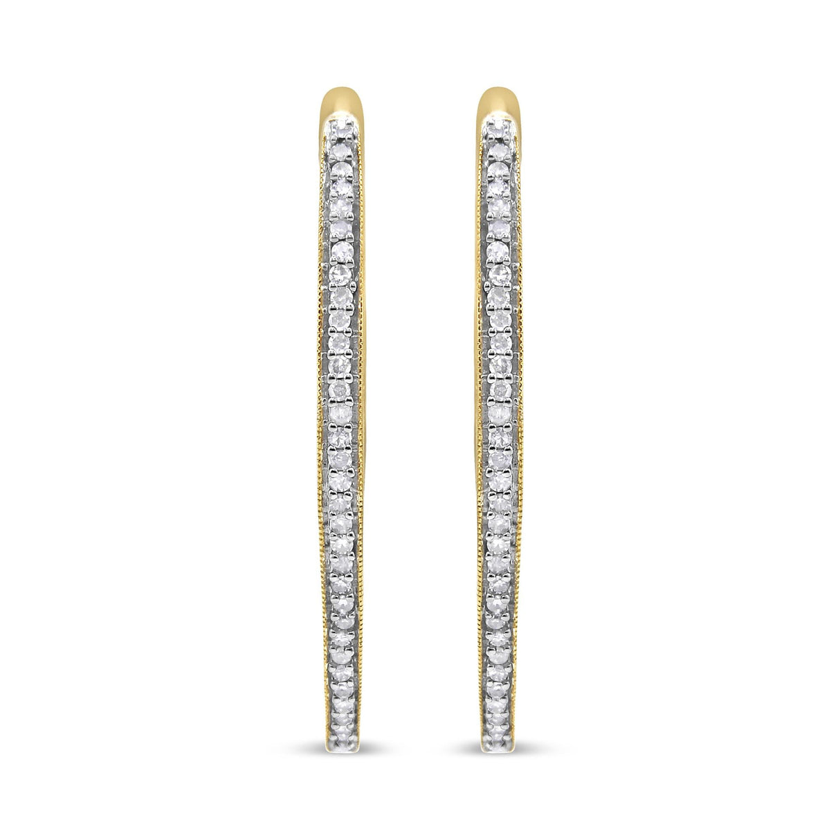10k Yellow Gold Round Cut Diamond Earrings (1 cttw, I-J Color, I2-I3 Clarity)