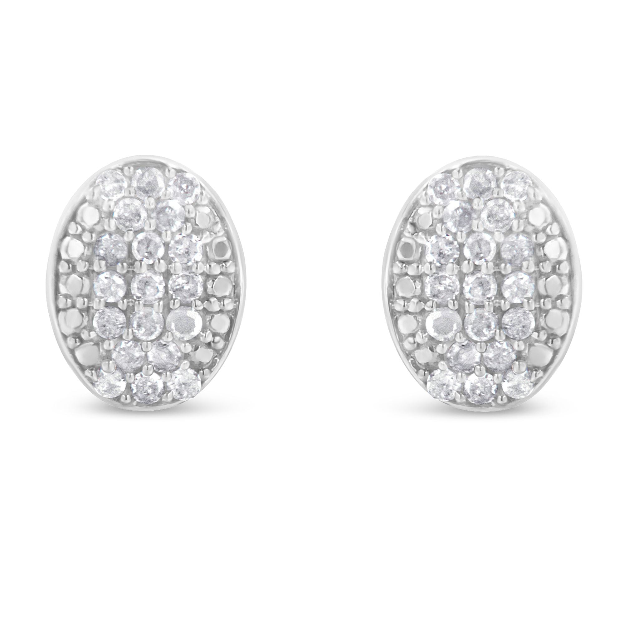 Sterling-Silver-Round-Diamond-Oval-Cluster-Earrings-(1/2-Cttw,-I-J-Color,-I2-I3-Clarity)-Earrings