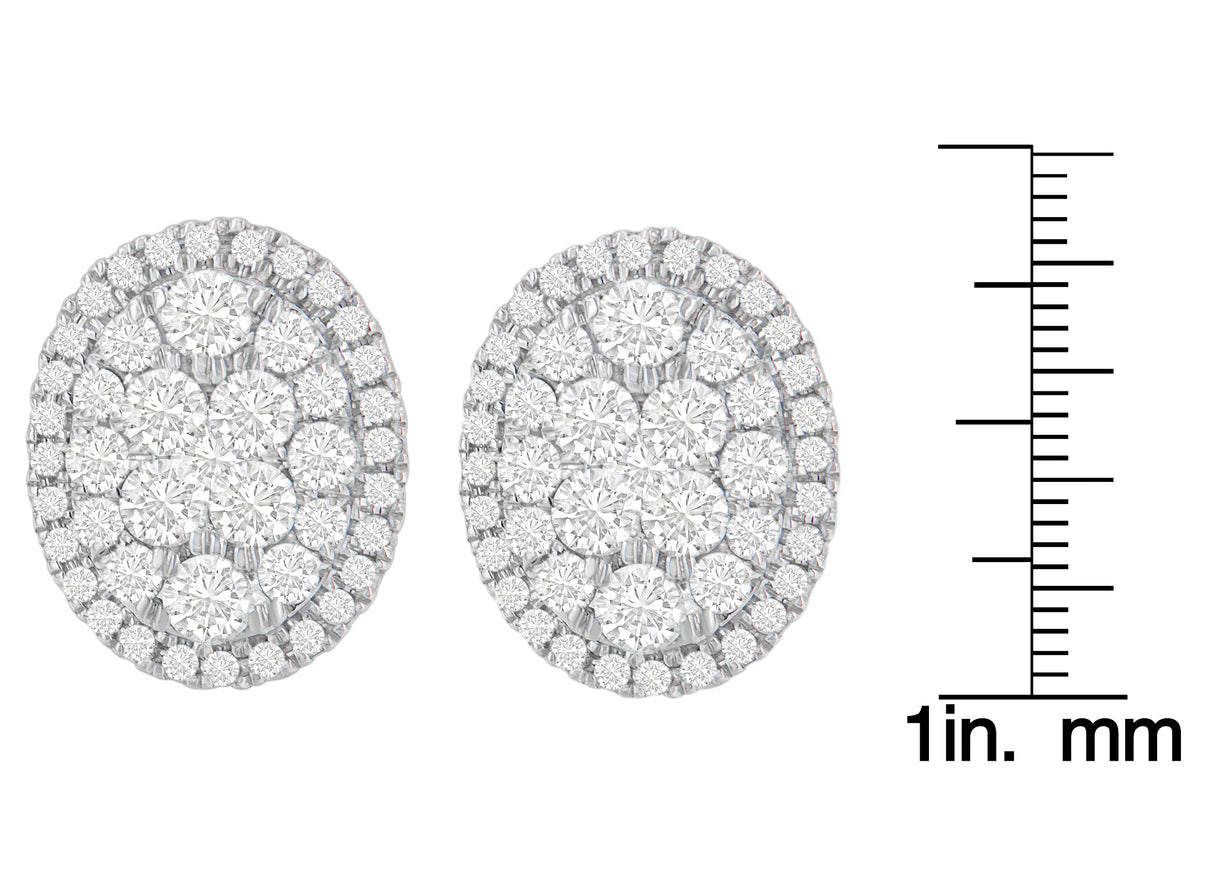 14K Yellow Gold 1 3/4 cttw Round Cut Diamond Earrings (H-I, I1-I2)