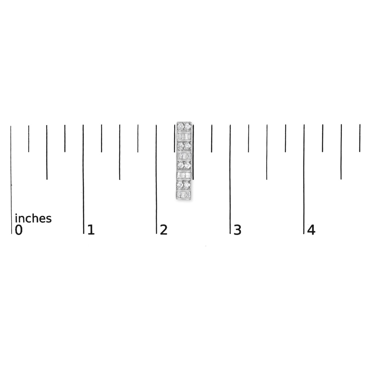 14K White Gold 1 1/3 cttw Round And Baguette Cut Diamond Earrings (H-I, SI2-I1)