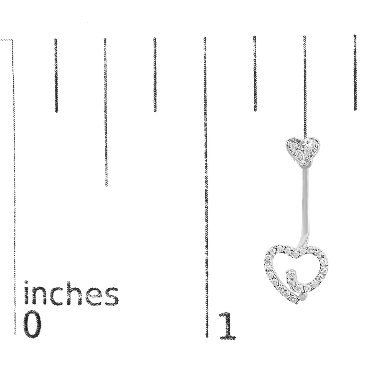 .925 Sterling Silver 1/4 Cttw Diamond Swirl Heart Front/Back Earrings (I-J Color, I2-I3 Clarity)