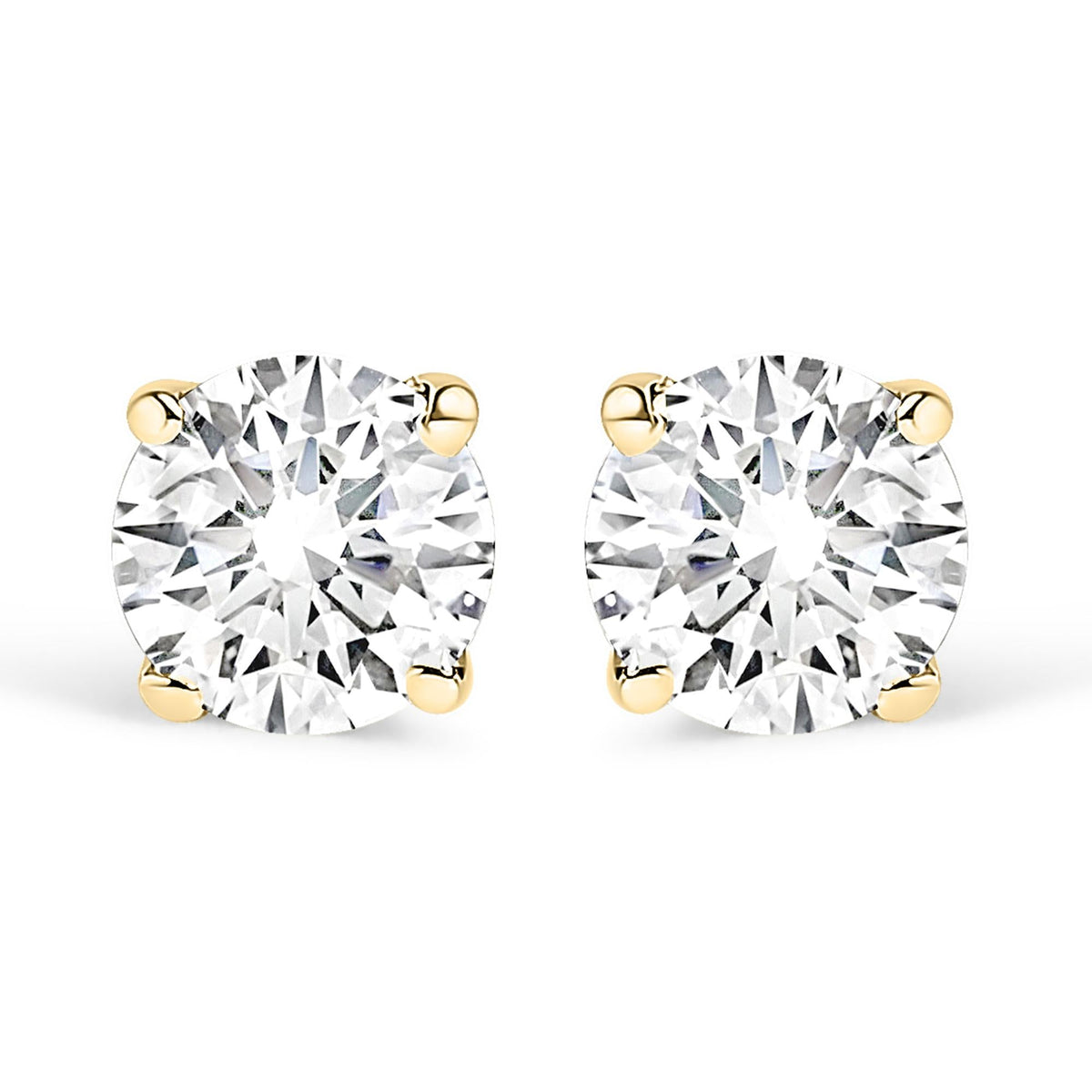 14K Gold 1/2 Cttw Lab Grown Diamond Solitaire Stud Earrings