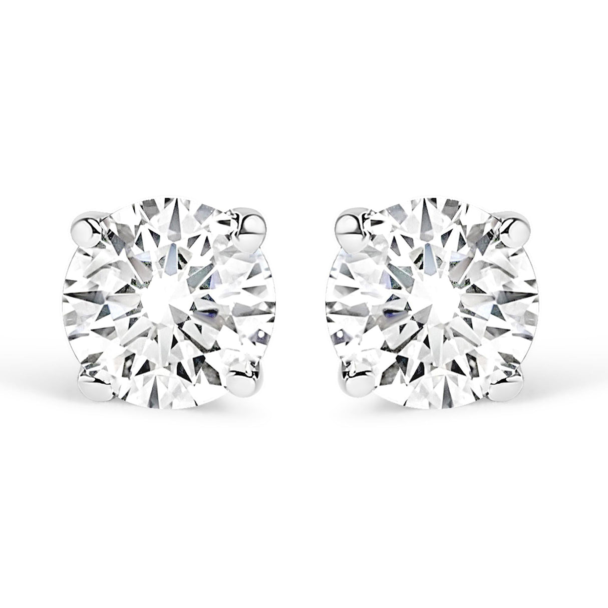 14K Gold 1.0 Cttw Lab Grown Diamond Solitaire Stud Earrings