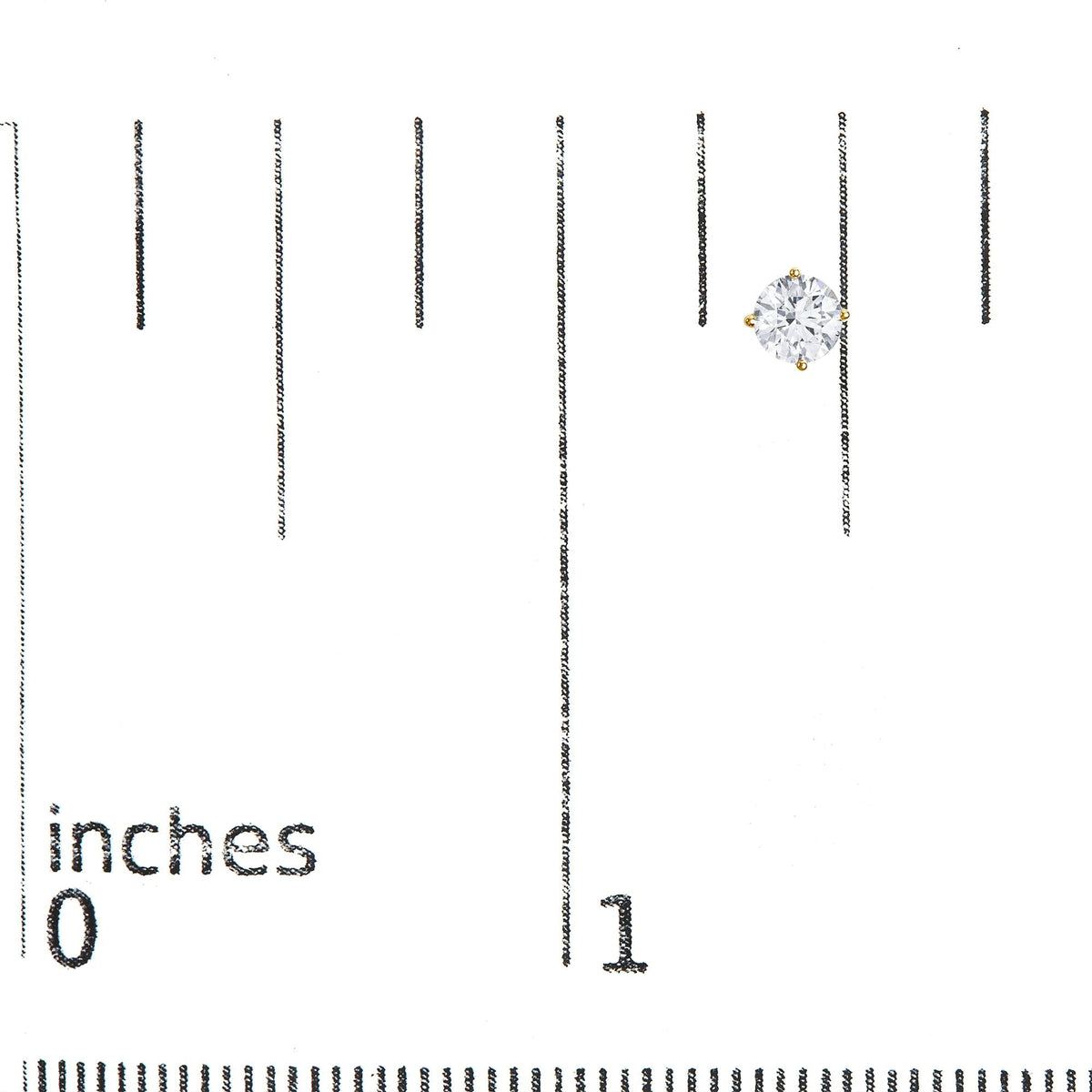 14K Gold Round Lab Grown Diamond Solitaire Stud Earrings with Screw Backs