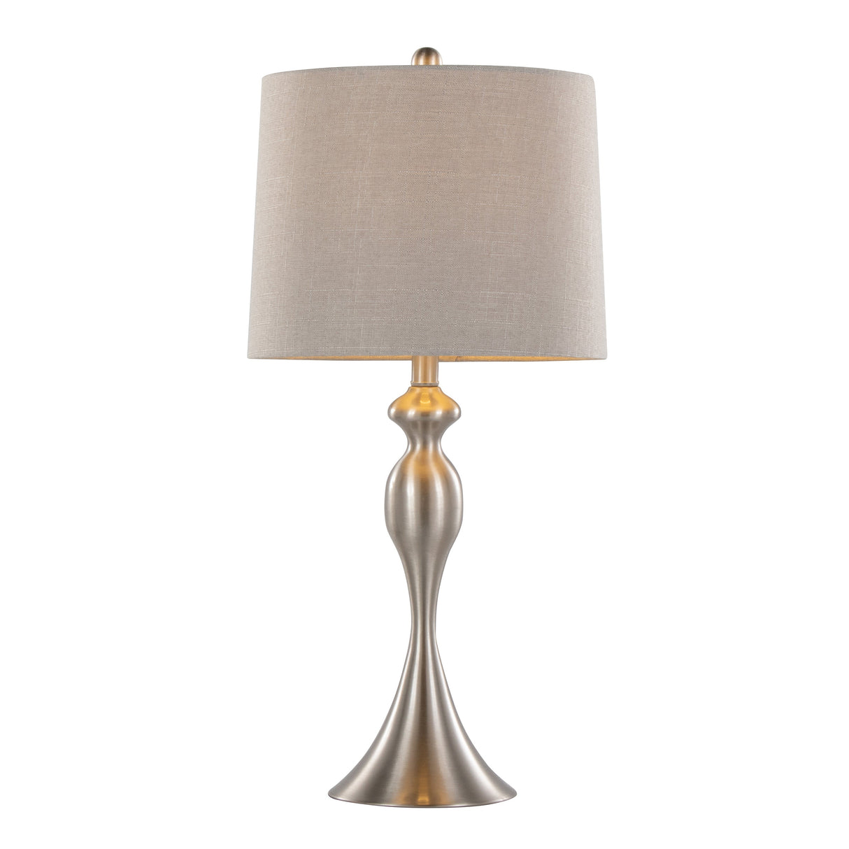 Ashland 27" Contemporary Metal Table Lamp in Brushed Nickel - Set of 2