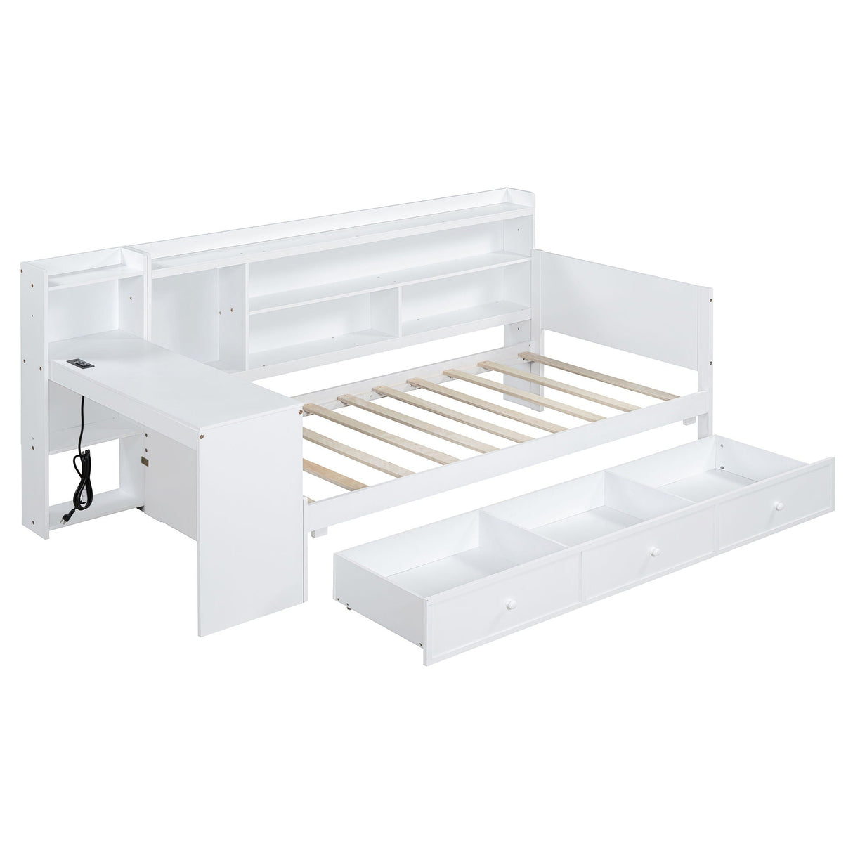 Daybed With 3 Drawers USB Ports And Desk