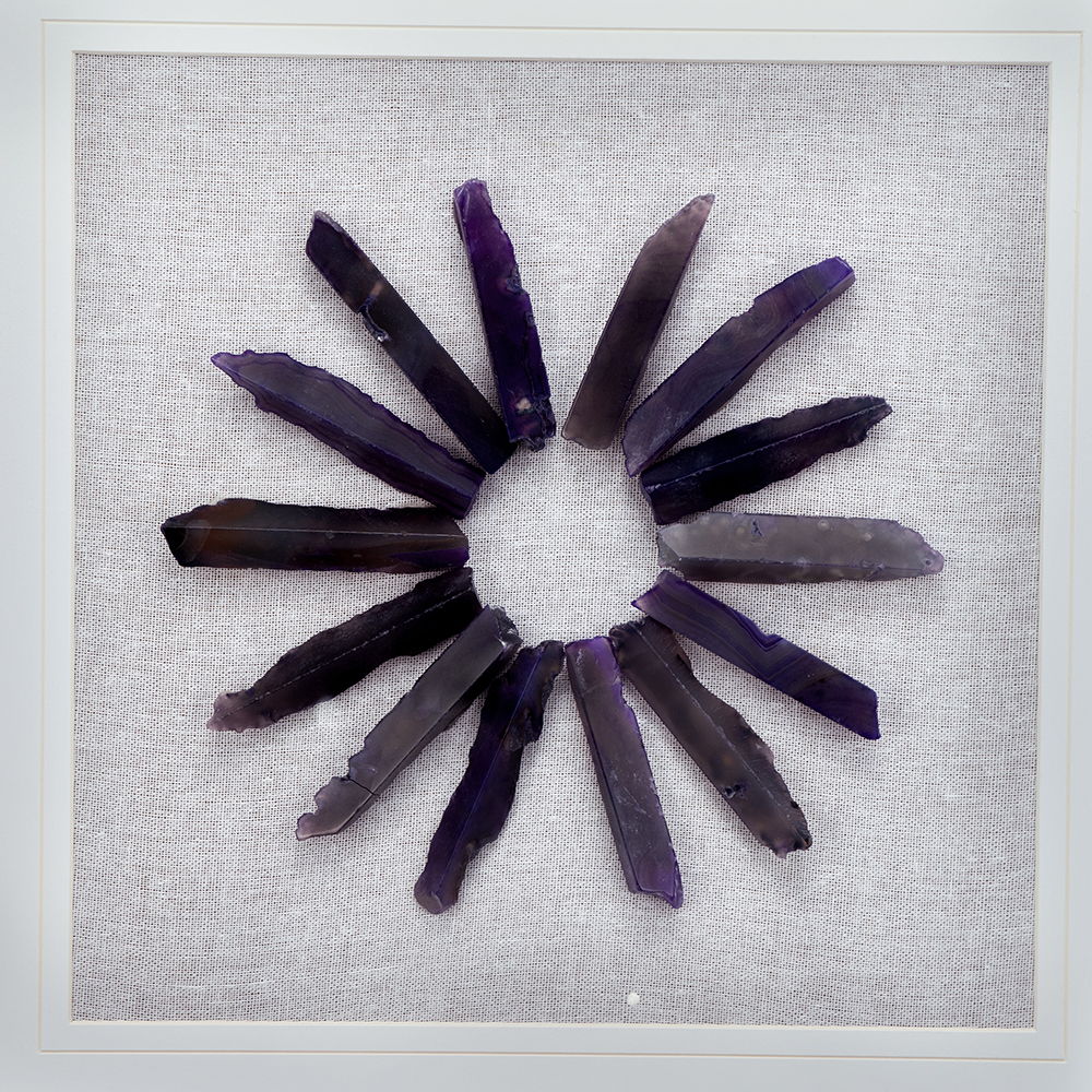 Grace Purple Agate Shadow Boxes Wall Art Set of 2 - Multicolor