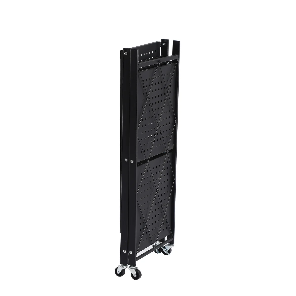 Assembled Black Foldable Metal Storage Shelving Unit