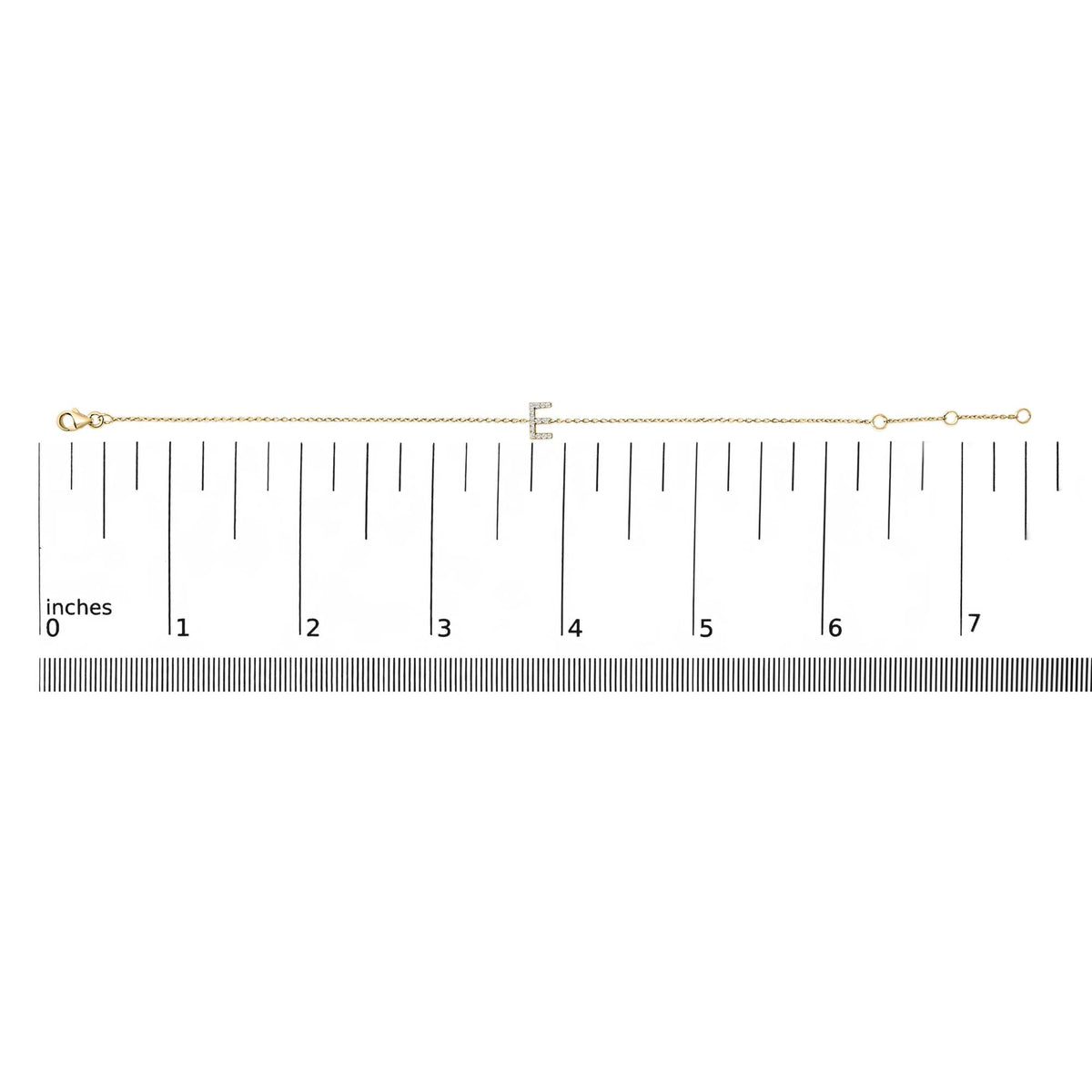 10K Yellow Gold Diamond Accent "A-Z" Initial Charm and Link Bracelet