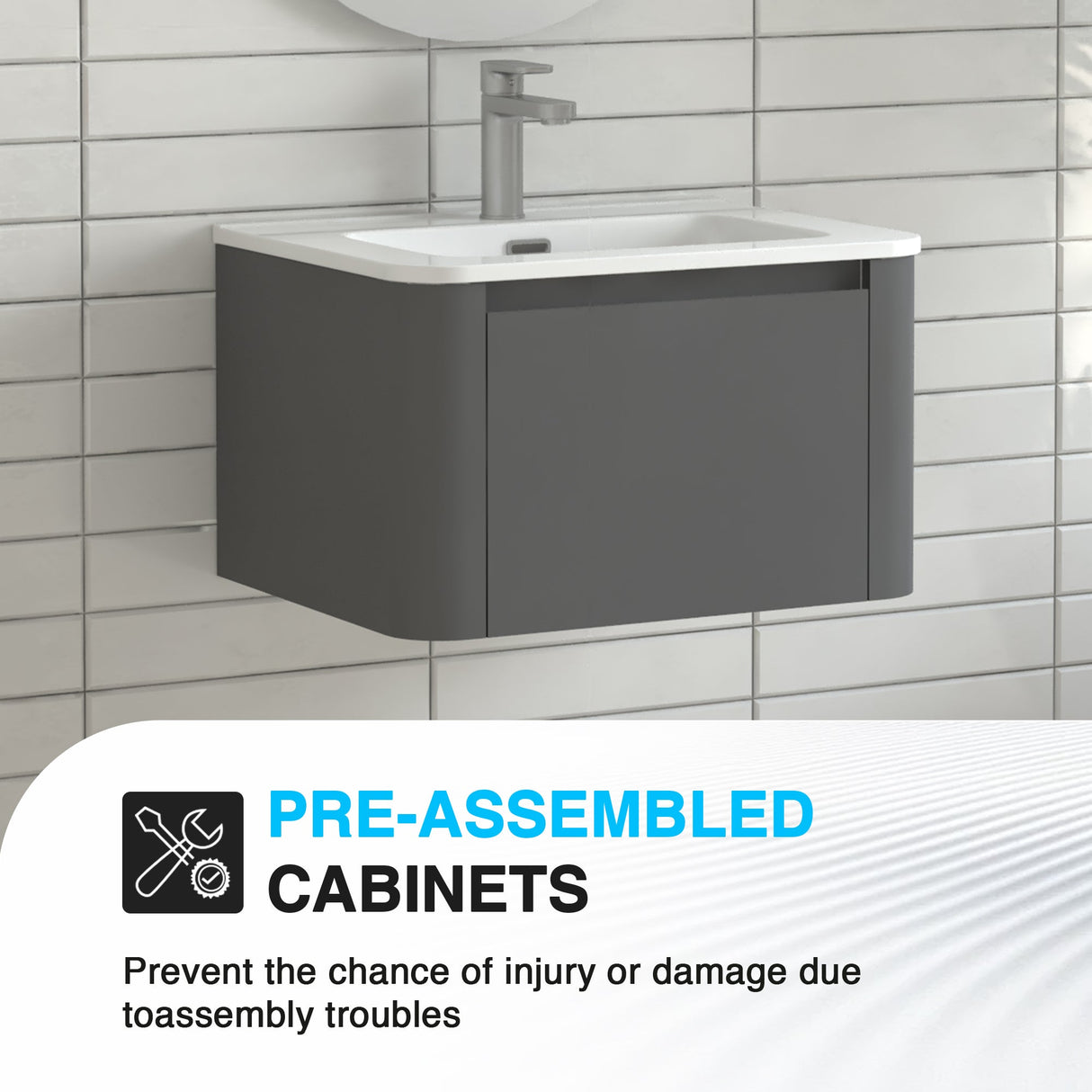 24" Wall-Mounted Bathroom Vanity