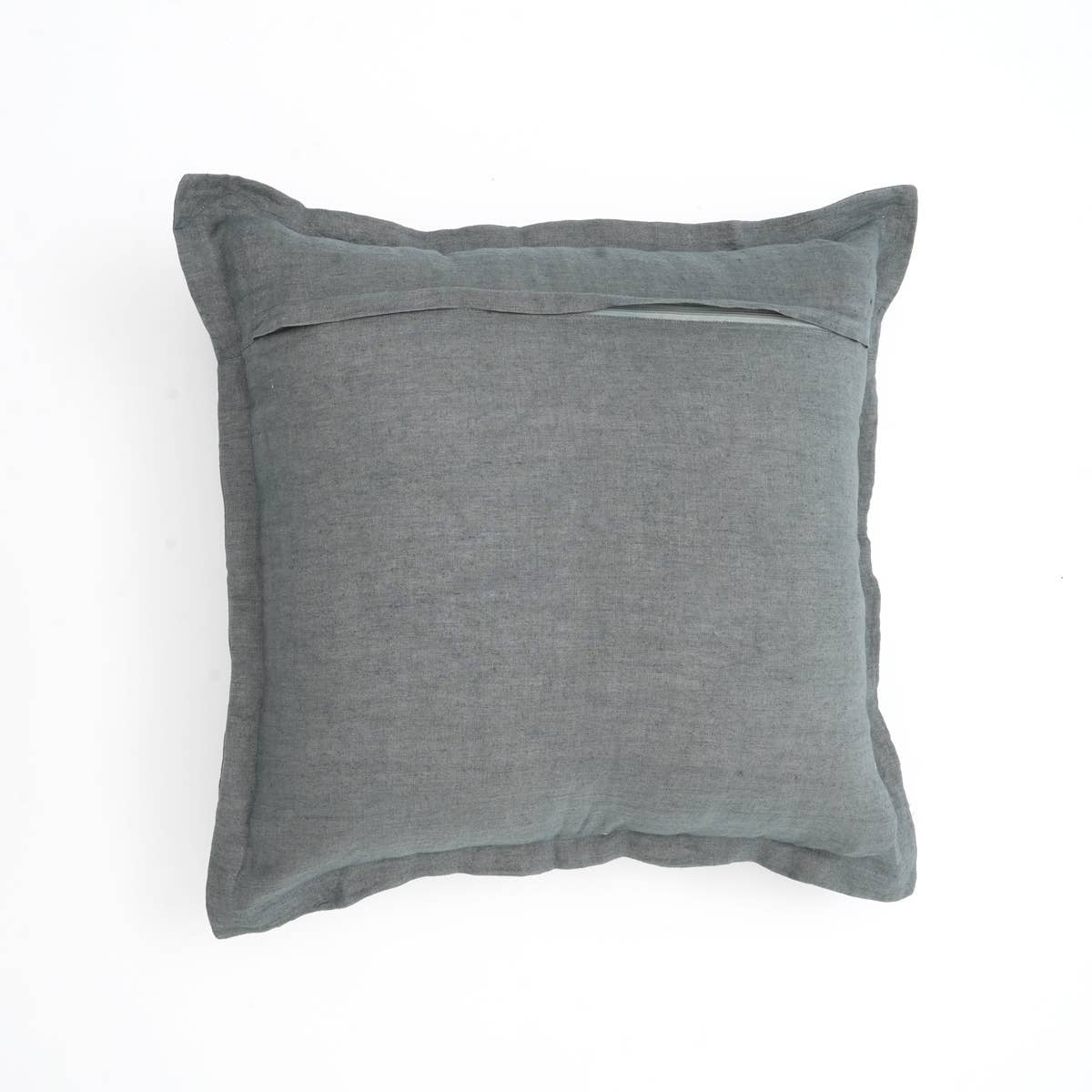 Linen Solid Cushion with Flanges - 22 x 22 Inch