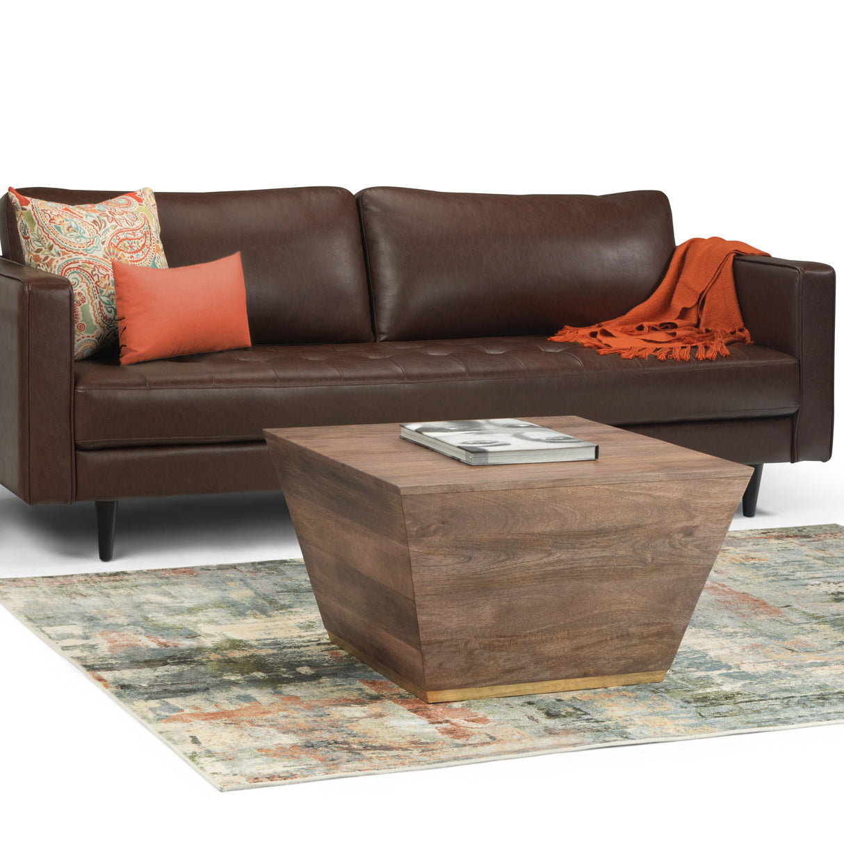 Abba Square Coffee Table - Dark Brown