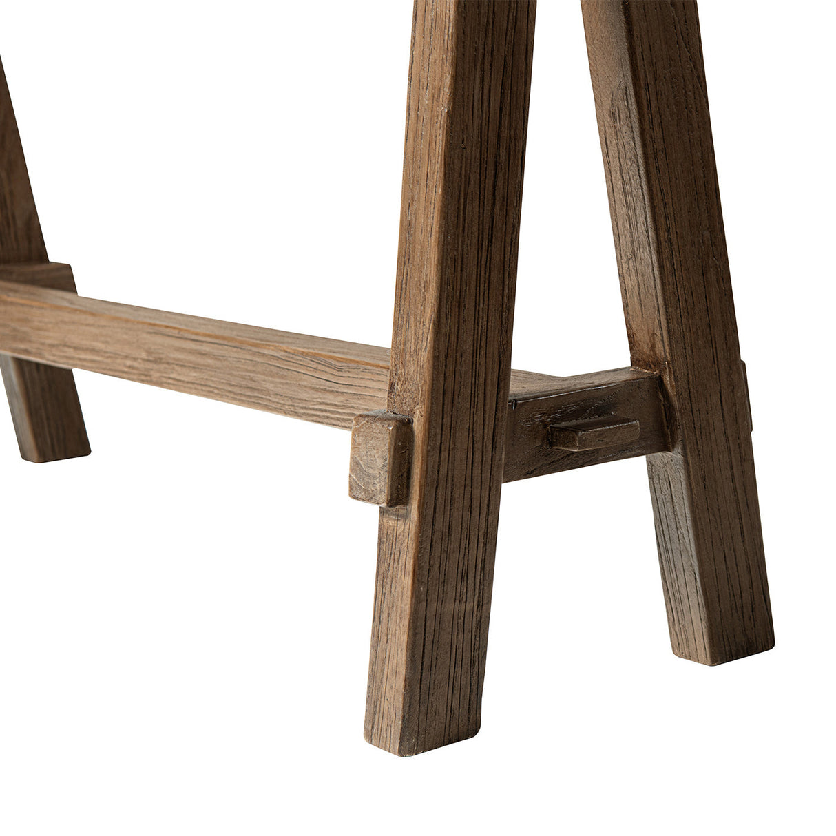 Hawthorne 60' Solid Reclaimed Elm Trestle Console Table, Heritage Medium-Dark Brown