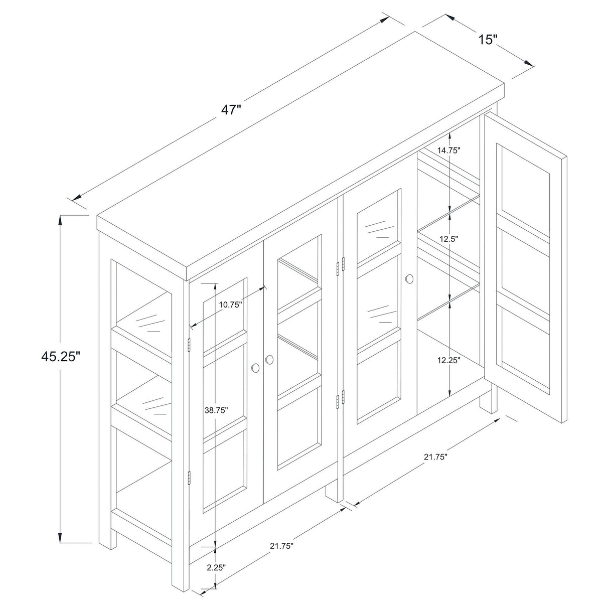 Danica - 4 Accent Storage Display Cabinet - Off White