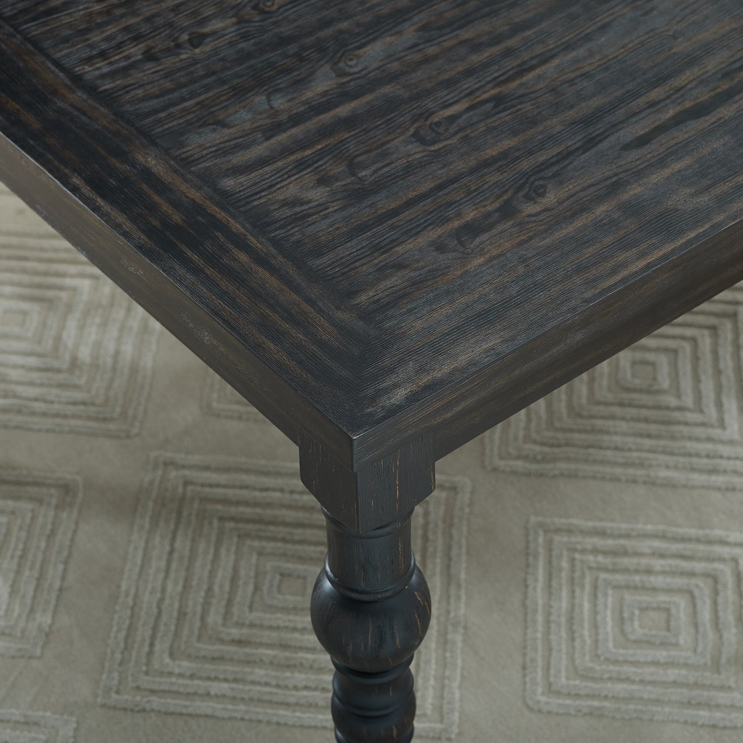 Ridgeway Driftwood-Finished Solid Wood Dining Set