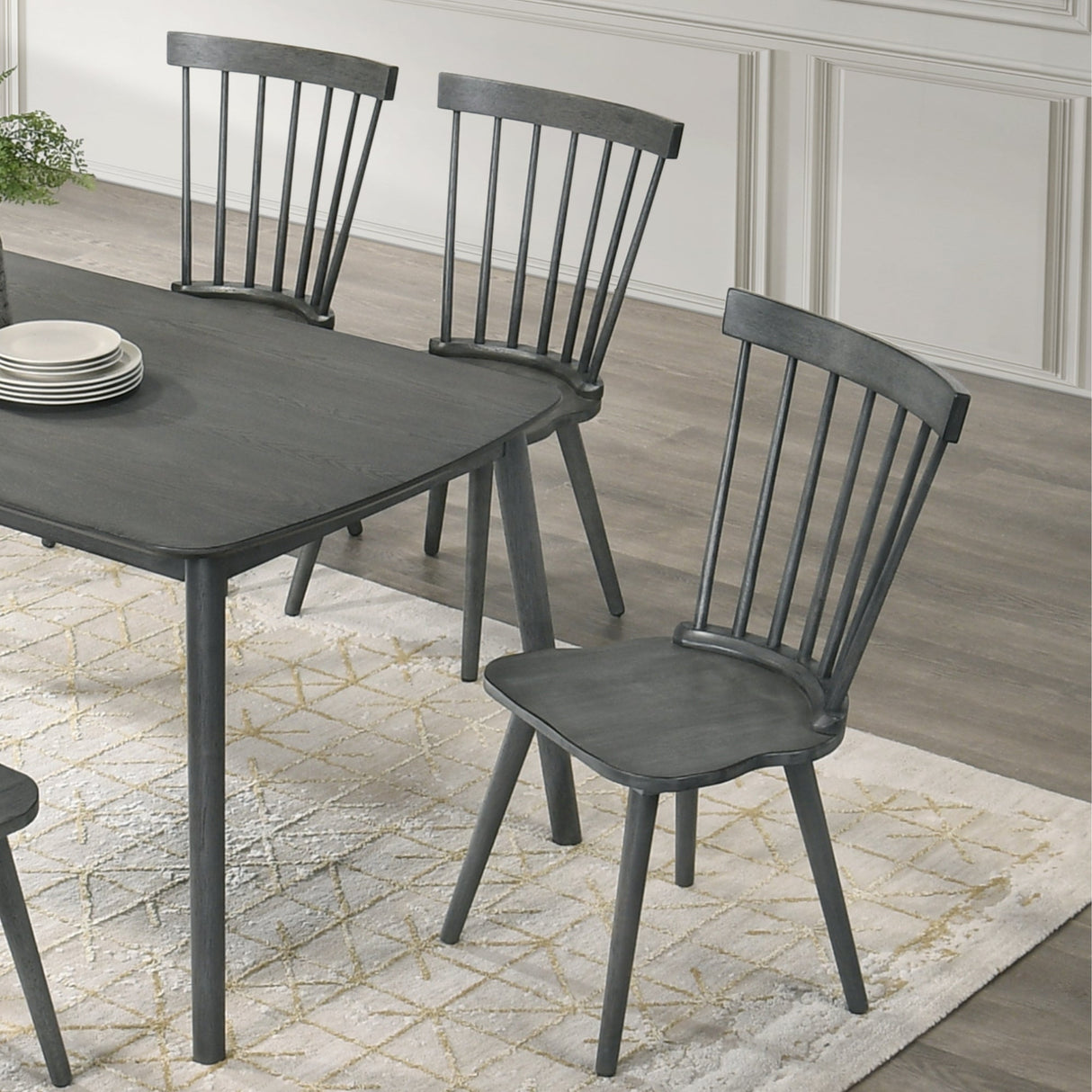 Modern Farmhouse Spindle Back Dining Chairs, Set of 2