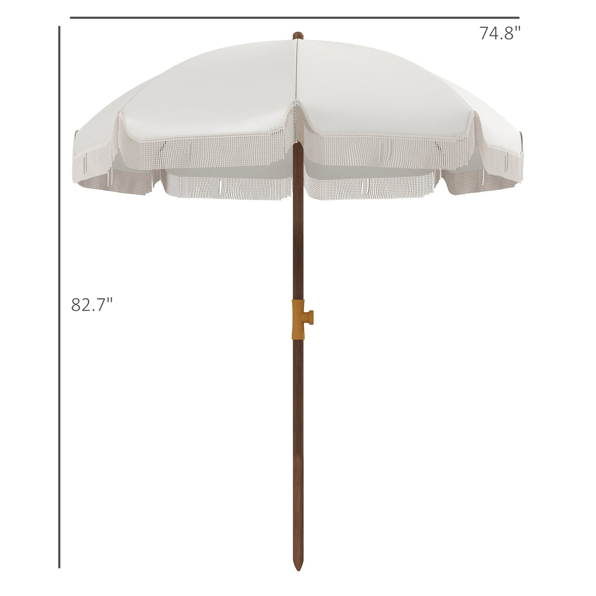 Outsunny 6.2' Portable Beach Umbrella, UV 40+ Ruffled Outdoor Umbrella