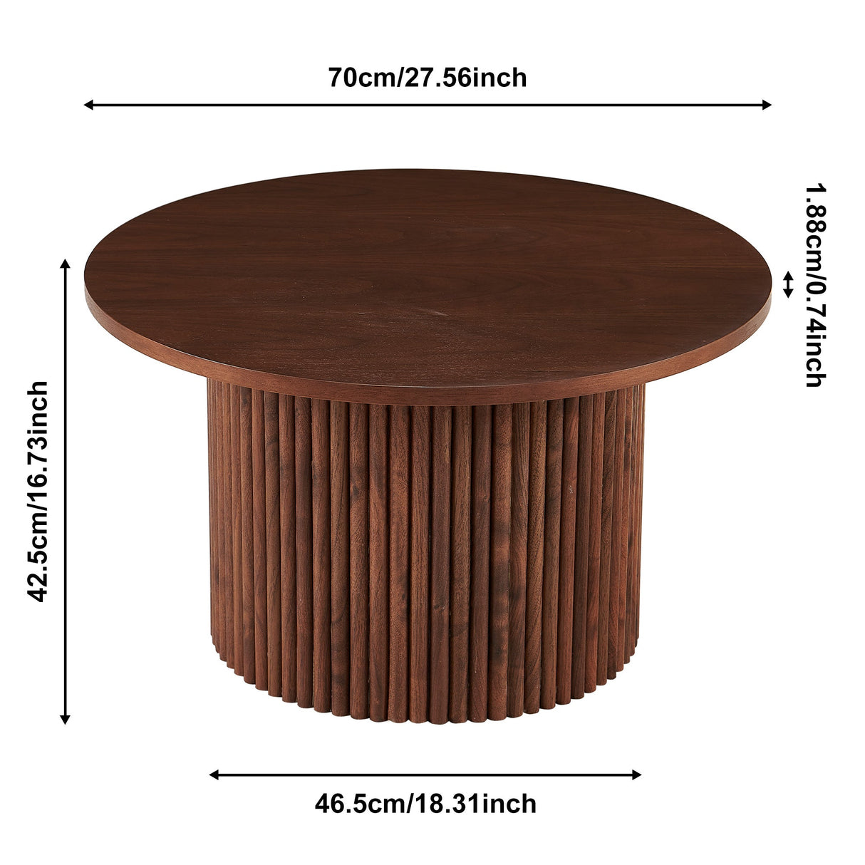 Fantasia Round Coffee Table with Column Design