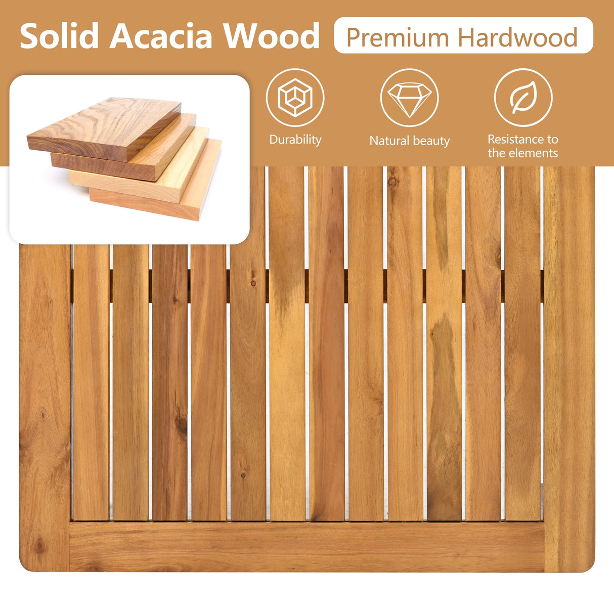 Outdoor 5-Piece Acacia Wood and Rope Patio Sofa Set