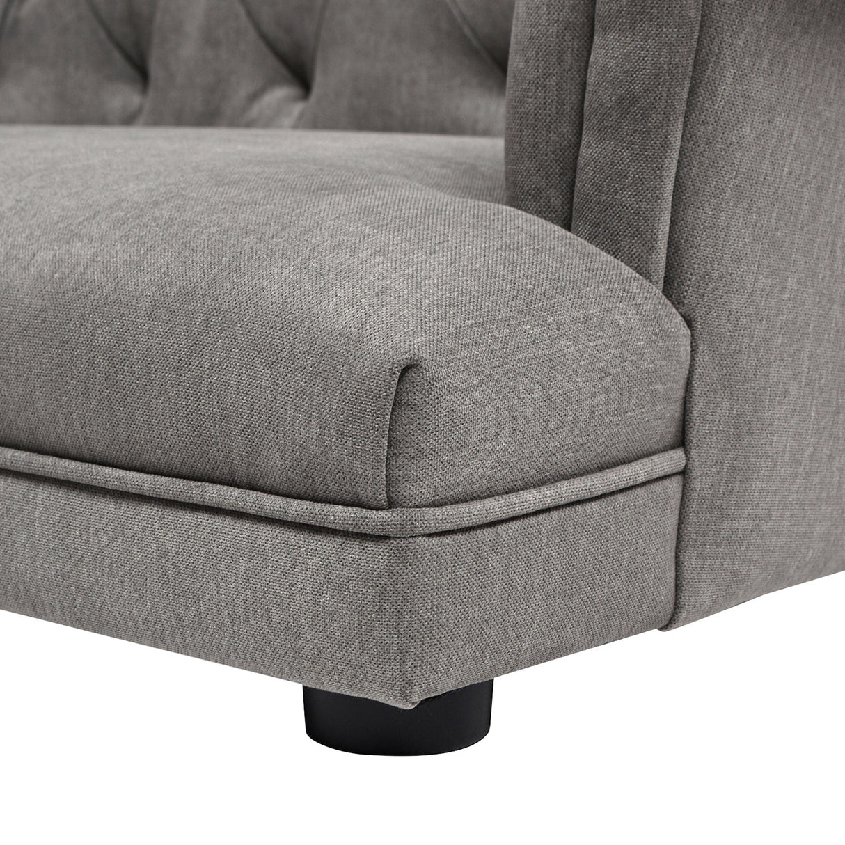 Kiki 36.5' Chesterfield Dog Sofa Bed, Medium, Uptown Gray Stain Resistant High Performance Polyester