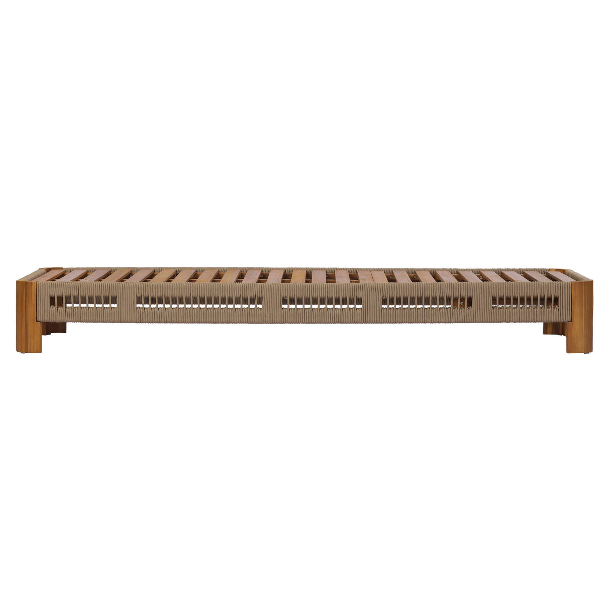 Acacia Wood Outdoor Chaise Lounge with Adjustable Backrest