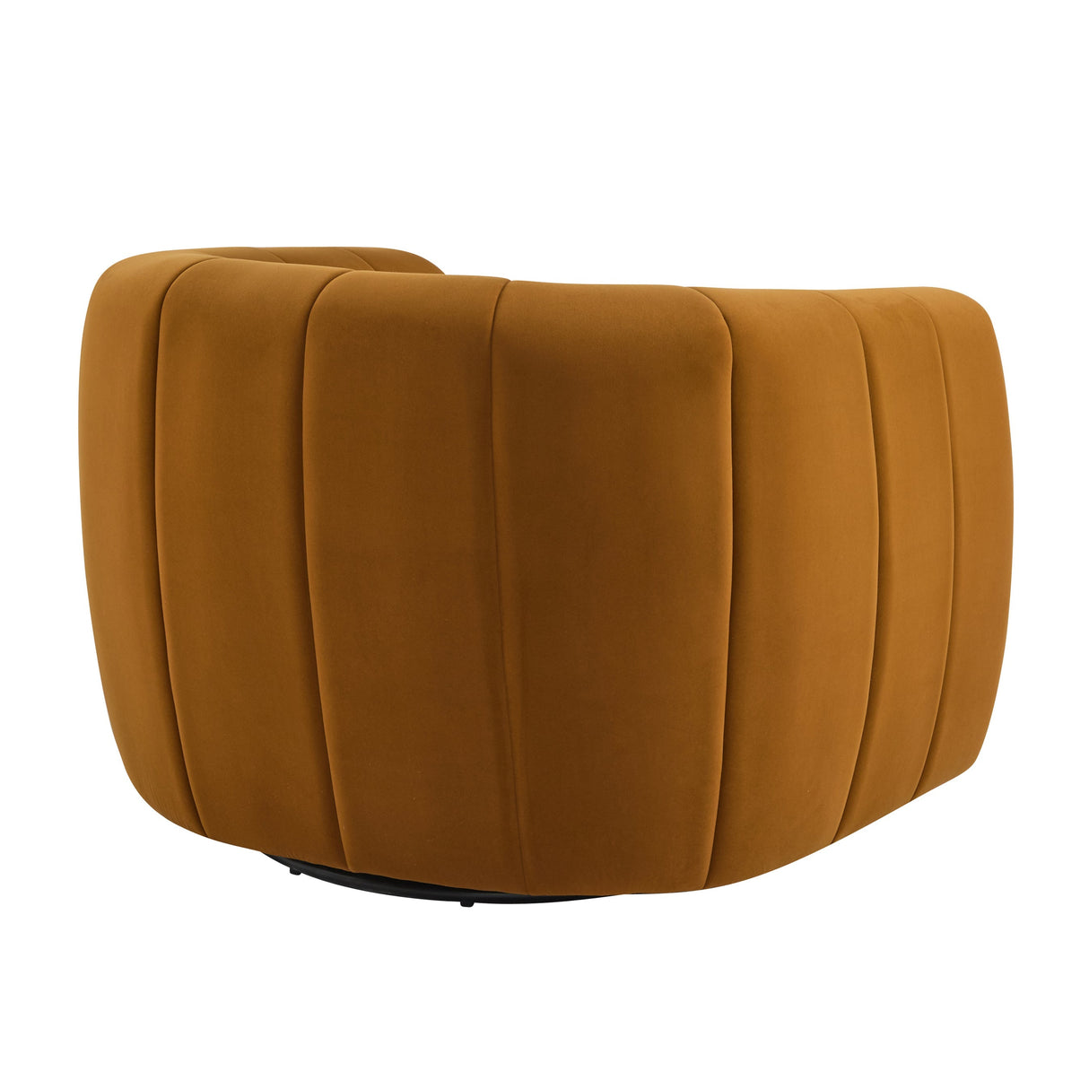 Modern Swivel Club Chair with Premium Velvet Tub Design in Dark Yellow