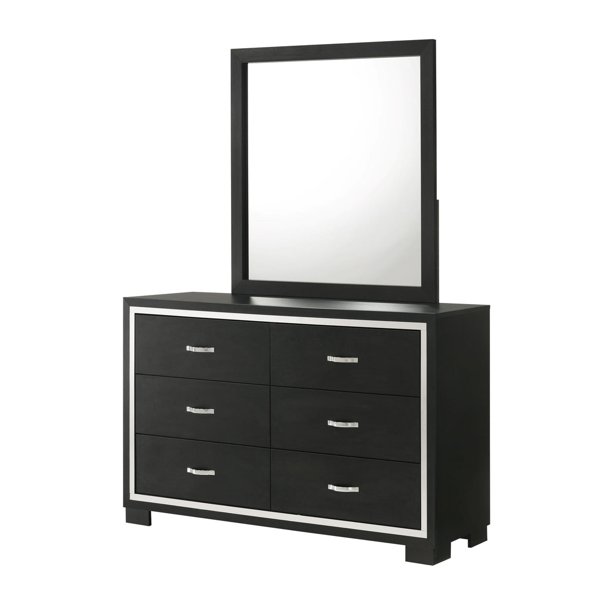 6 Drawer Dresser With Handles Bedroom Furniture - Black