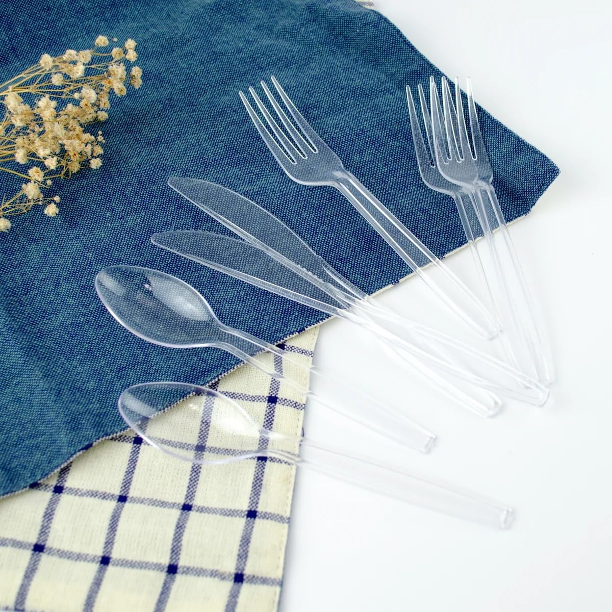 Clear Disposable Cutlery Set - 360 Pieces