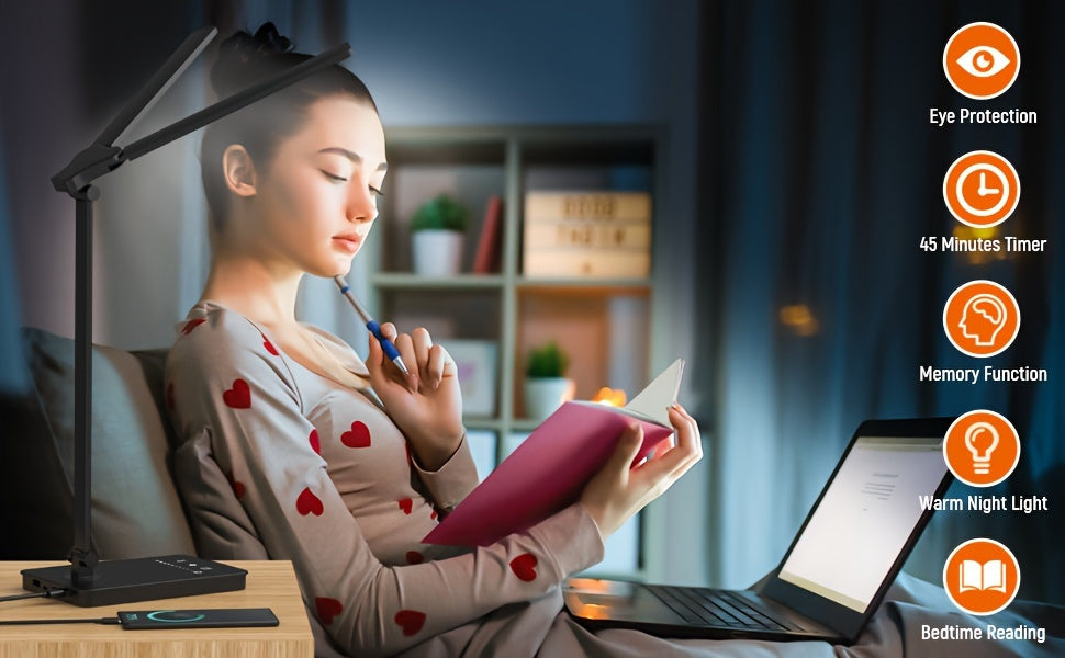 Adjustable LED Desk Lamp – Touch Dimmable Gooseneck Light for Office & Reading