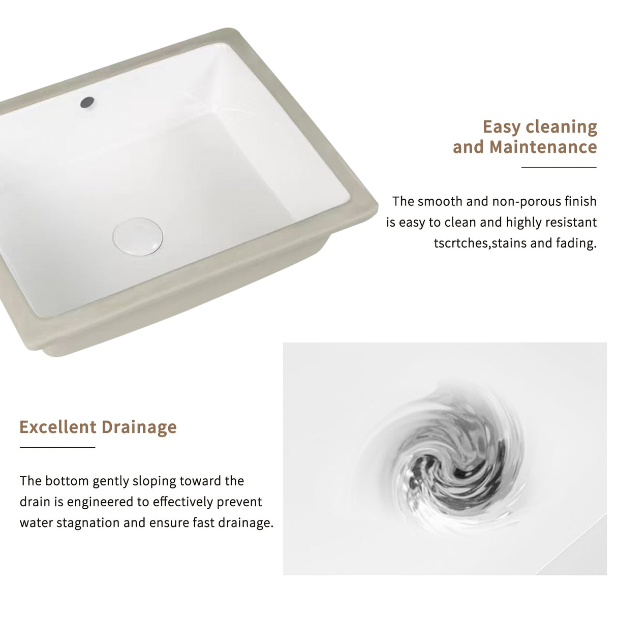 Rectangular Undermount Bathroom Sink