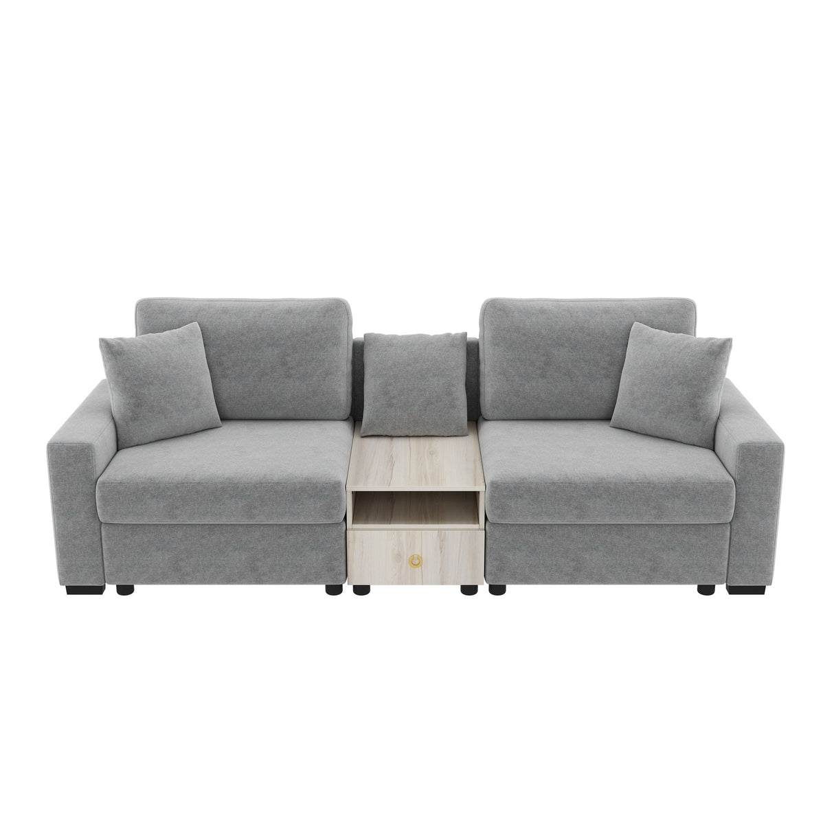 Modular Sofa Couch With Storage Armrest and Center Console