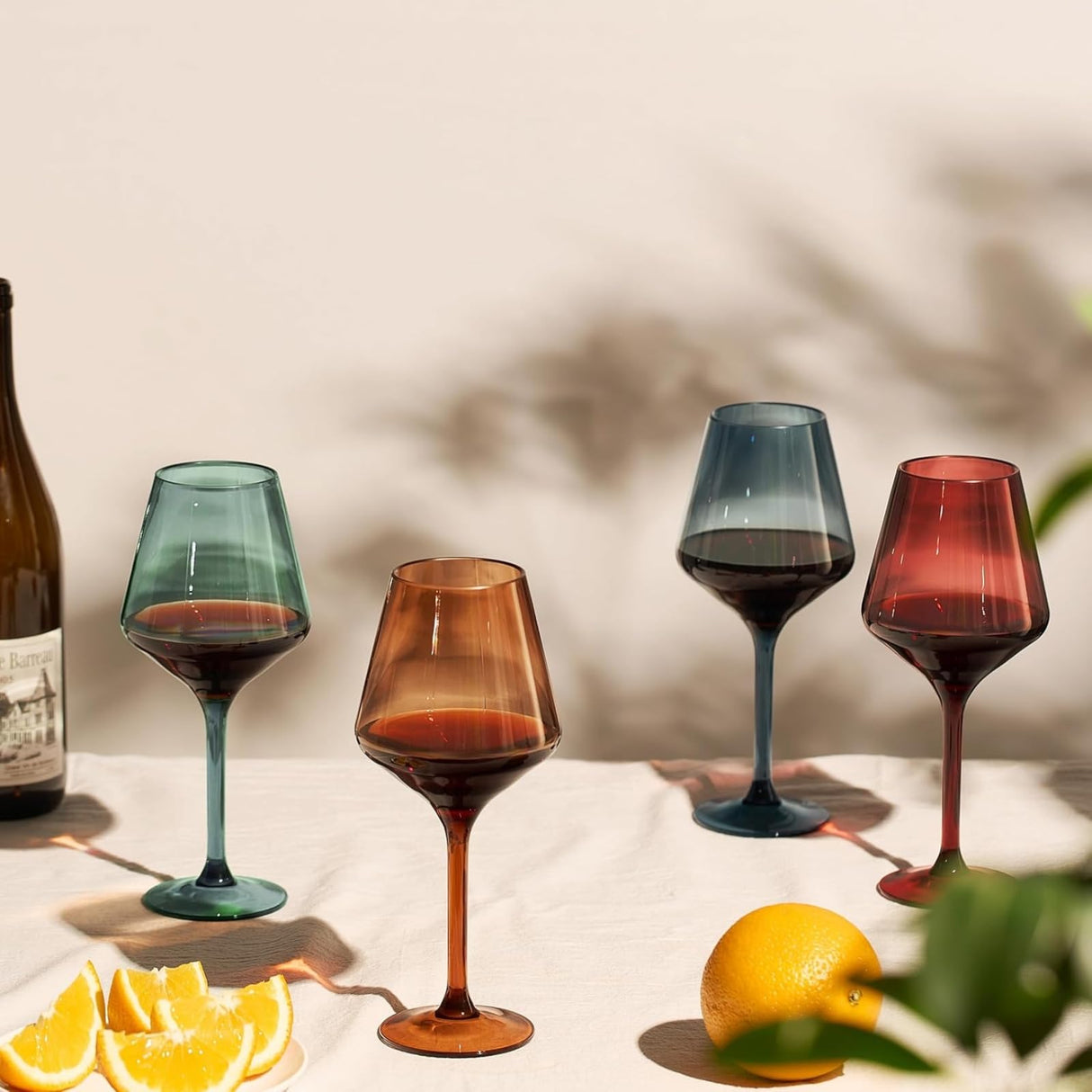 Floating Shatterproof Wine Glasses | Muted Colors | Set of 4, 16 oz