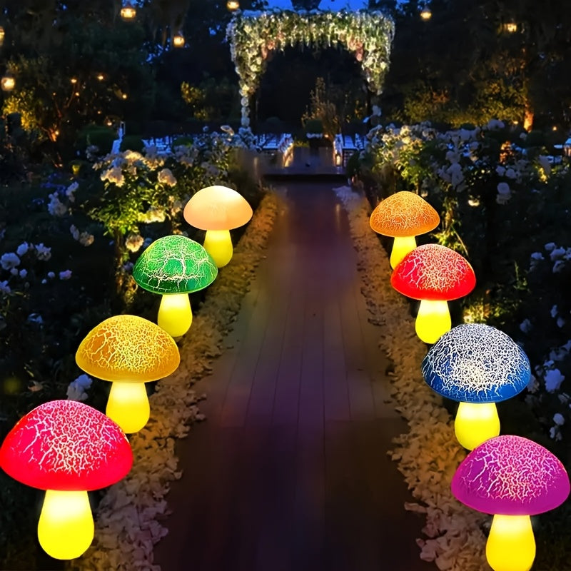 Solar Mushroom Garden Lights Outdoor, 6 LED Decorative Landscape Lights IP65 Waterproof