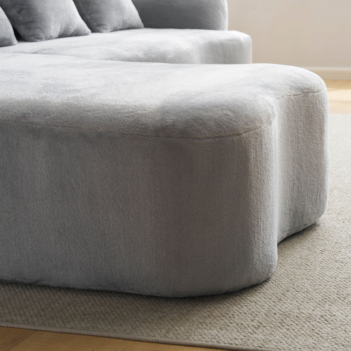 Modular L-Shape Sectional Sofa With Curved Chaise
