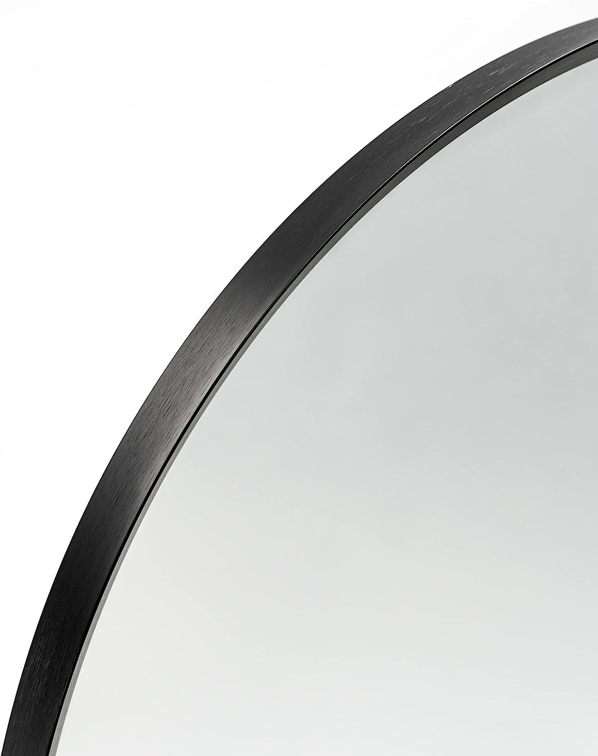 24x36 Inch Black Metal Framed Arched Bathroom Mirror