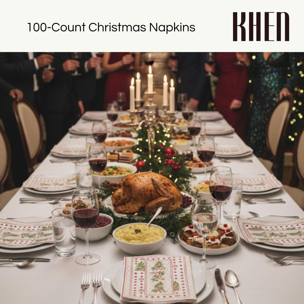 Christmas Disposable Napkins 100 Pieces
