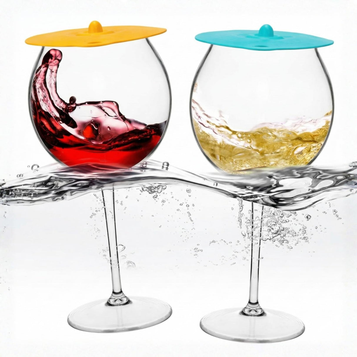 Floating Wine Glasses for Pool with Lids (Set of 2) – 21oz