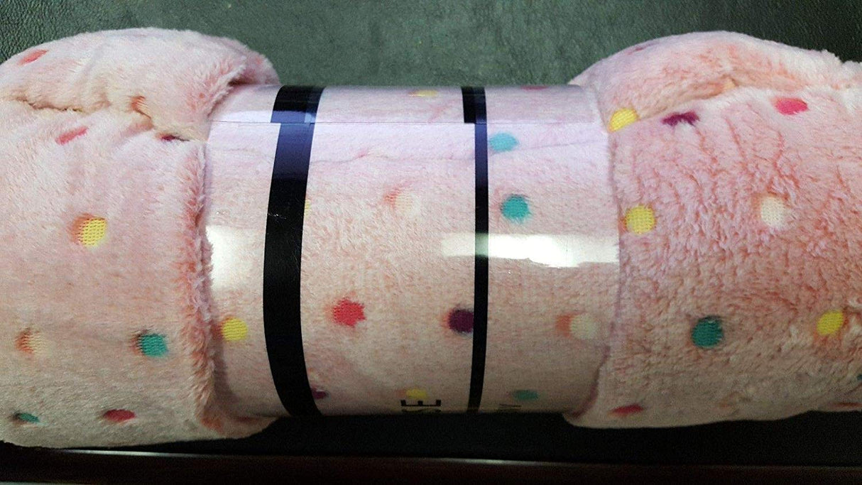 Faith, Hope, Love Home Decor Velvet Touch Rainbow Polka Dot Throw Fleece Blanket